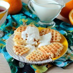 Рецепт Вафель с апельсиновым кремом