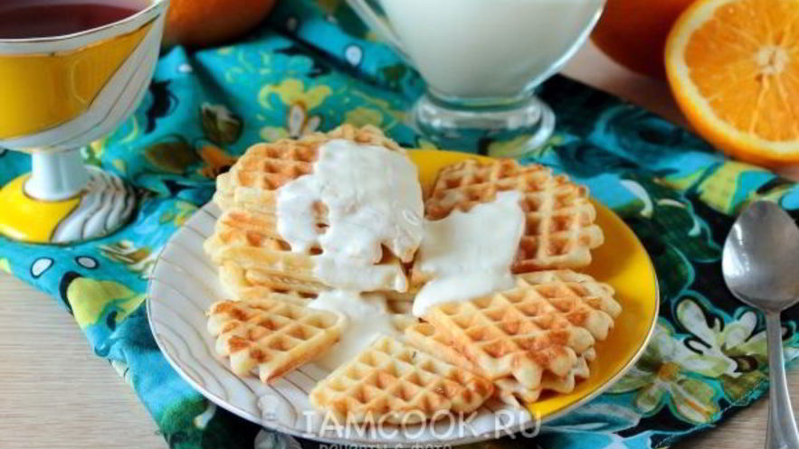 Рецепт вафель с апельсиновым кремом
