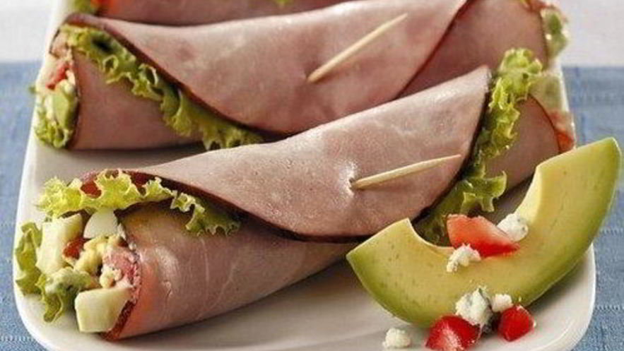 Рецепт ветчинных конвертиков с овощной начинкой