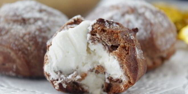 Рецепт шоколадных профитролей с маскарпоне