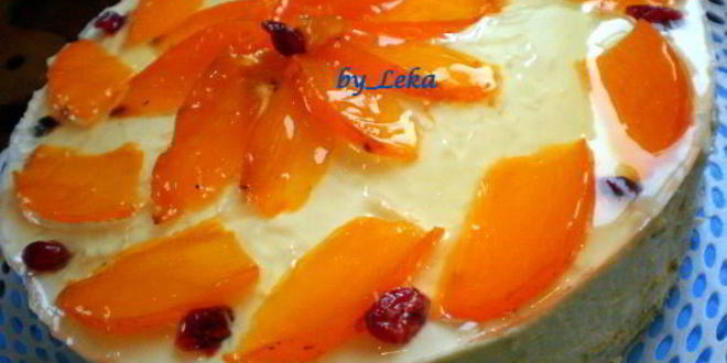 Рецепт торта с профитролями и хурмой