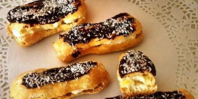 Рецепт эклеров с кокосовым кремом