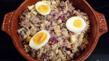 Рецепт Быстрой запеканки с макаронами, грибами и яйцами