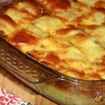 Рецепт Картофельной запеканки с говяжьим фаршем, пекинской капустой, кабачками и сыром сулугуни