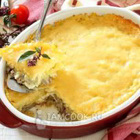 Картофельная запеканка со скумбрией