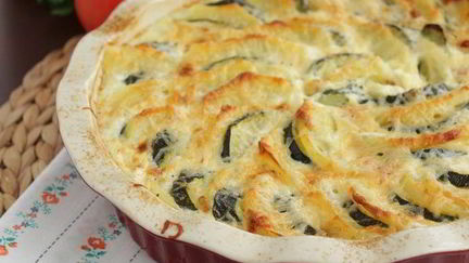 Рецепт Картофельно-кабачковой запеканка под сливочным соусом