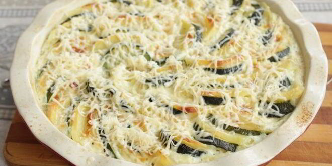 Рецепт картофельно-кабачковой запеканка под сливочным соусом