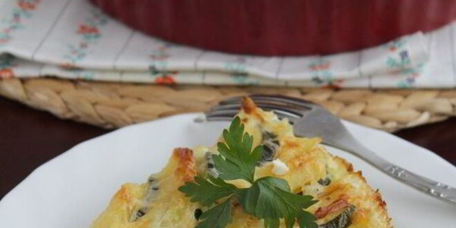 Рецепт картофельно-кабачковой запеканка под сливочным соусом