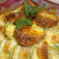 Хлебная запеканка с кабачками