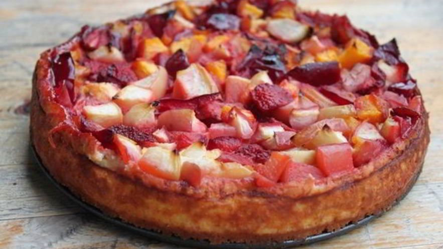 Рецепт легкой запеканки с творогом и фруктами