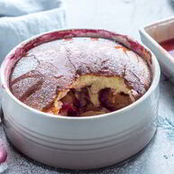 Рецепт Манной фруктовой запеканки с грушами и сливами