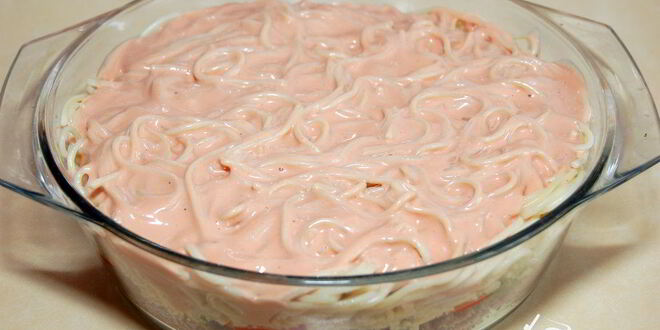Рецепт мясной запеканки с овощами и макаронами