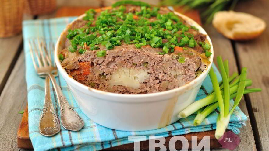 Рецепт мясной запеканки с цветной капустой