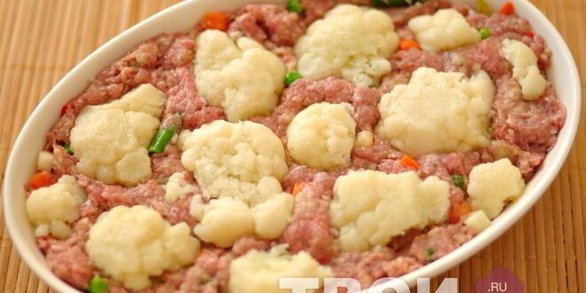 Рецепт мясной запеканки с цветной капустой