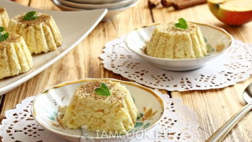 Рецепт творожной запеканки с яблоком в микроволновке