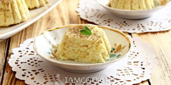 Рецепт творожной запеканки с яблоком в микроволновке