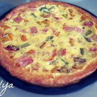 Рецепт Тыквенной запеканки со спаржей, с сырной корочкой и колбаской из индейки