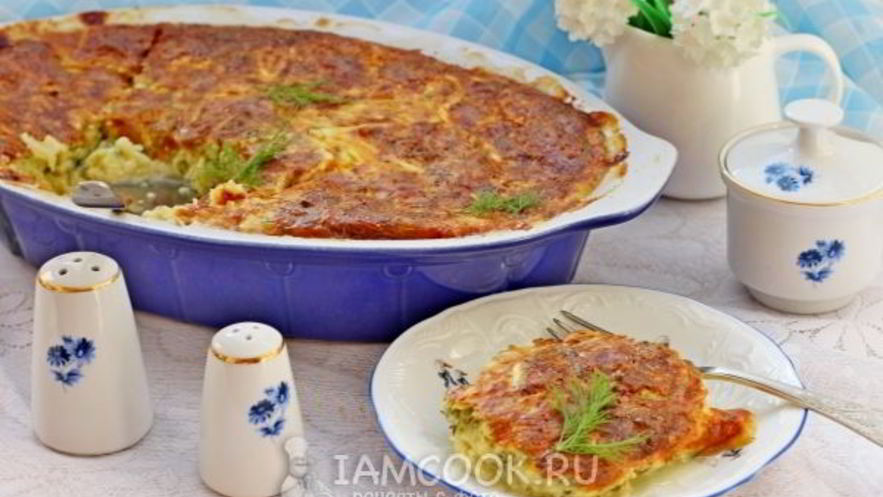 Рецепт запеканки из кабачков с творогом