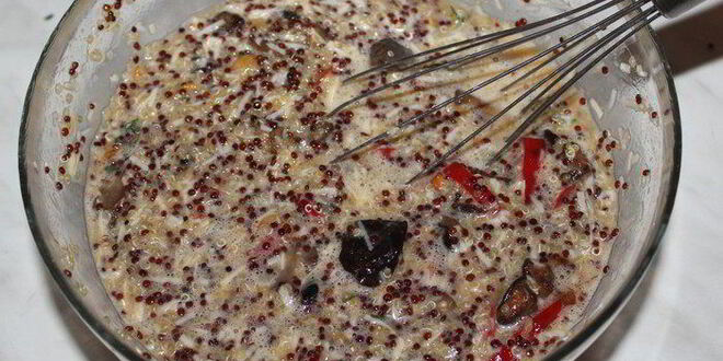 Рецепт запеканки из киноа с лесными грибами и болгарским перцем