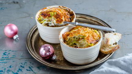 Рецепт Запеканки из крабовых палочек и лука-порея