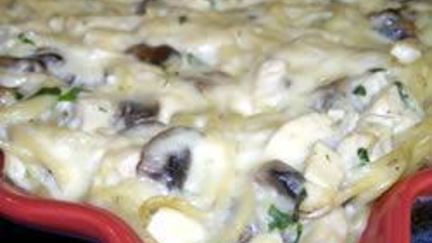Рецепт Запеканки из макарон с курицей и грибами