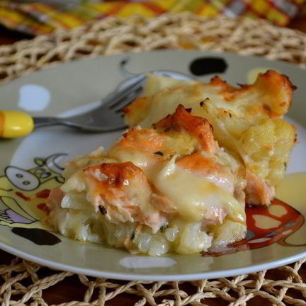 Рецепт Запеканки из семги и цветной капусты