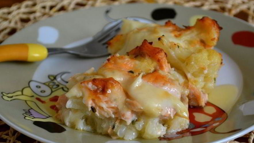 Рецепт запеканки из семги и цветной капусты