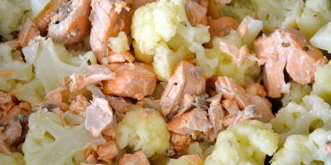 Рецепт запеканки из семги и цветной капусты