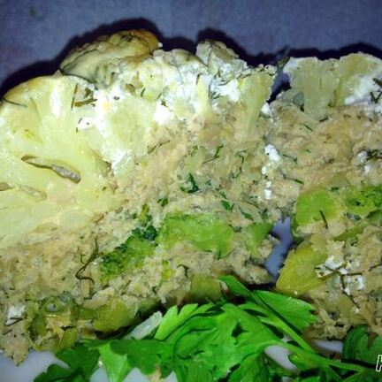 Рецепт Запеканки из цветной капусты с брокколи