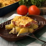 Рецепт Запеканки куриной с картофелем, сыром и помидорами