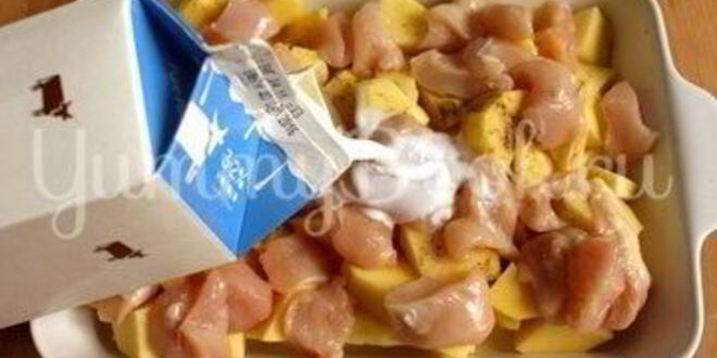 Рецепт запеканки куриной с картофелем, сыром и помидорами