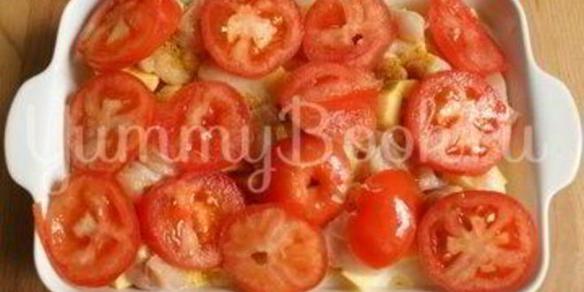 Рецепт запеканки куриной с картофелем, сыром и помидорами