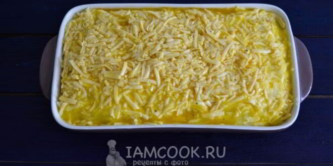 Рецепт запеканки с сосисками и картофелем в духовке