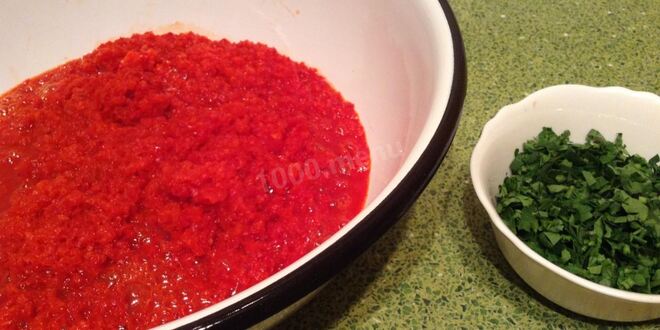 Рецепт аджики из помидор с болгарским перцем на зиму