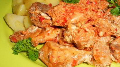 Рецепт Свинины, тушенной с аджикой