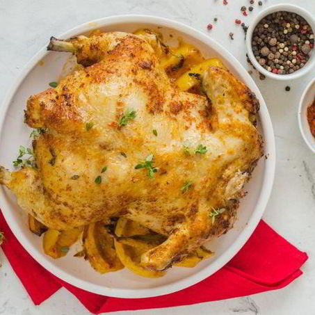 Рецепт Запеченной курицы с аджикой и лимоном
