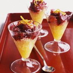 Рецепт Апельсиновой граниты с ягодным джемом