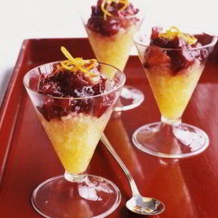 Рецепт Апельсиновой граниты с ягодным джемом