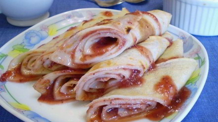 Рецепт блинчиков с джемом