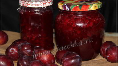 Рецепт Бруснично-сливового джем