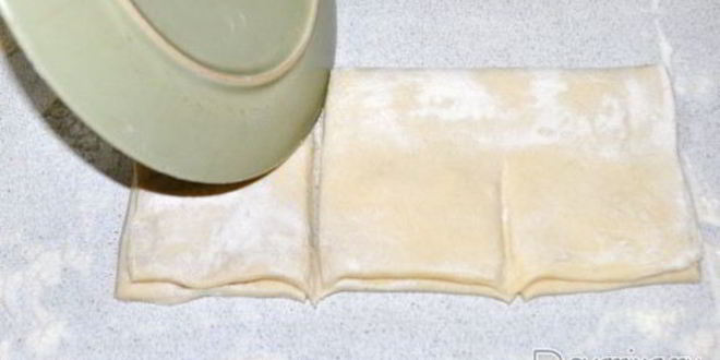 Рецепт полосок с джемом из слоеного теста