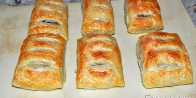 Рецепт полосок с джемом из слоеного теста