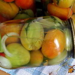 Рецепт Фаршированных зеленых помидоров на зиму