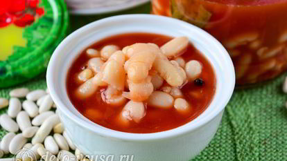Рецепт Фасоли в томате на зиму