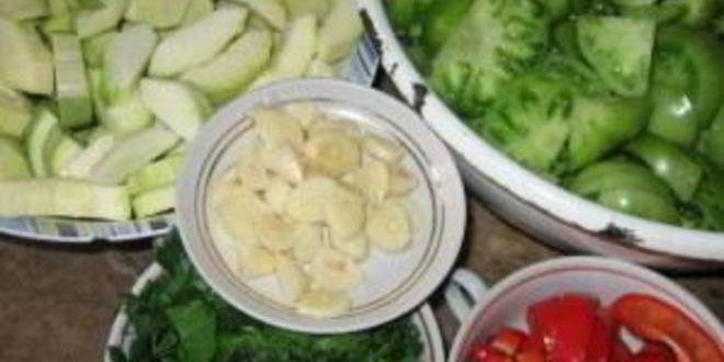 Рецепт кабачков с помидорами на зиму