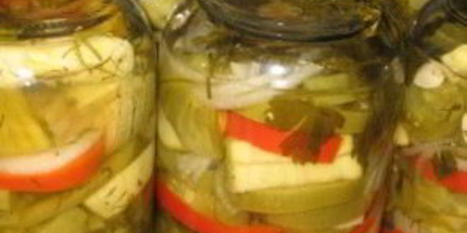 Рецепт кабачков с помидорами на зиму