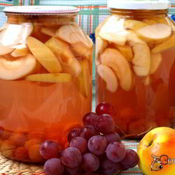 Рецепт Компота из яблок с виноградом на зиму