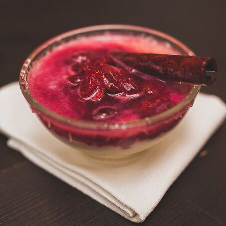 Рецепт Миндального крема с вишневым компотом