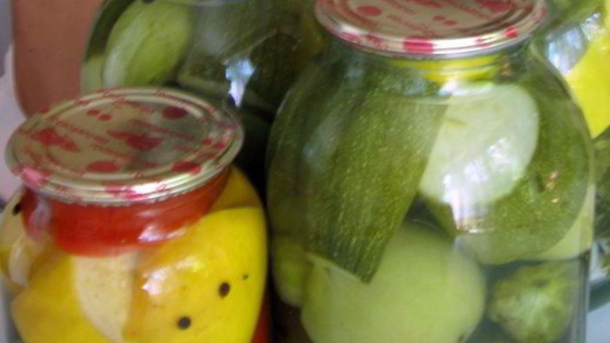 Рецепт маринованных кабачков, огурцов и помидоры