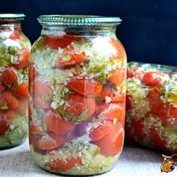 Рецепт Помидоров маринованных с хреном на зиму